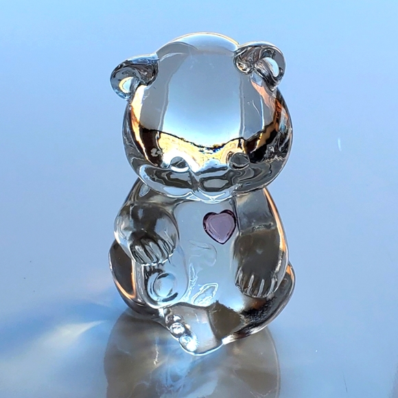 Fenton Glass June 🧸 Bear Clear Alexandrite Colored Heart - Picture 6 of 7